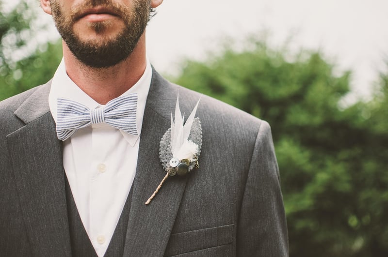 Groom in classic romance wedding attire